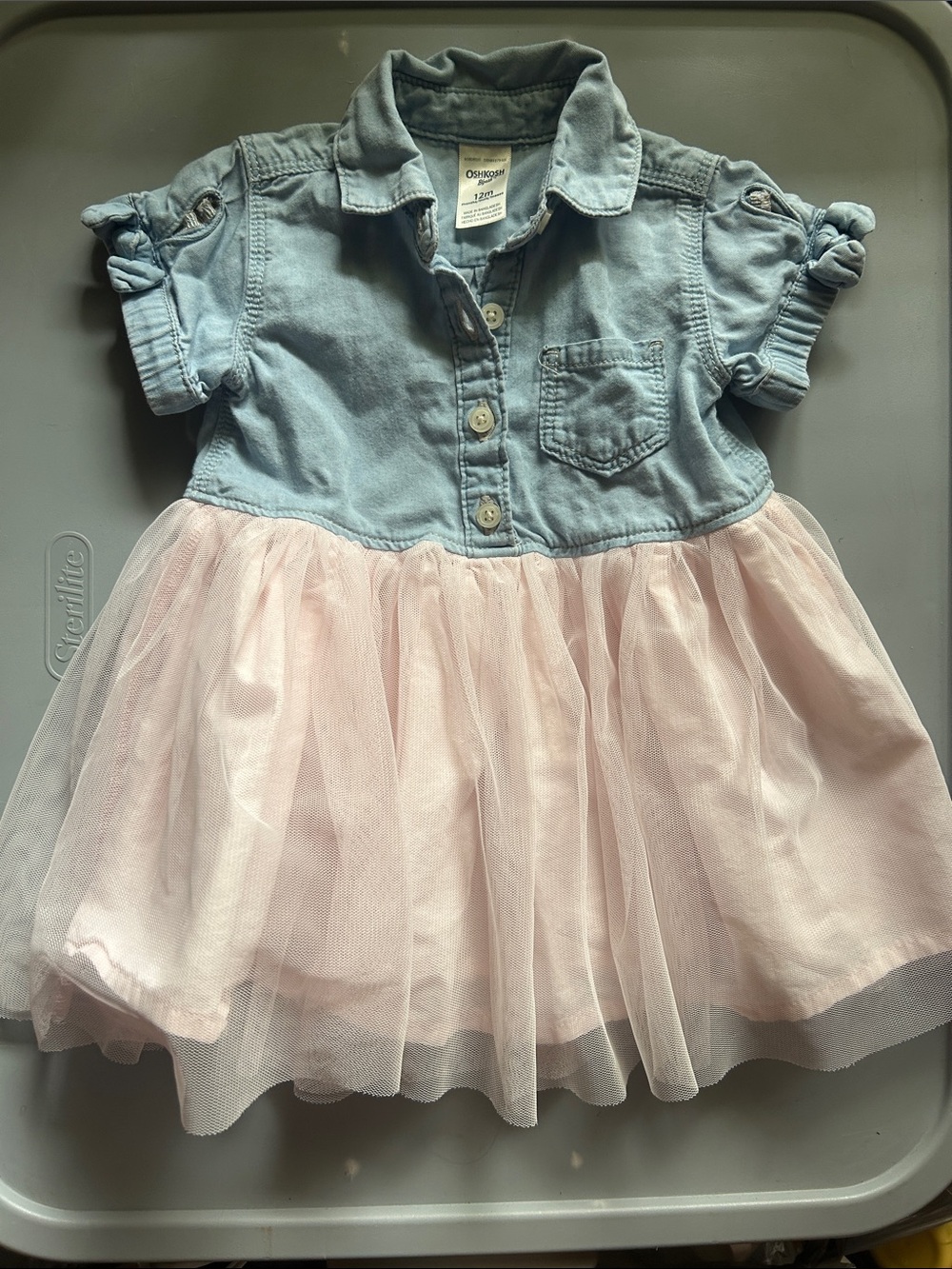 OshKosh B'gosh Light Blue Denim/ Pink Tulle Dress